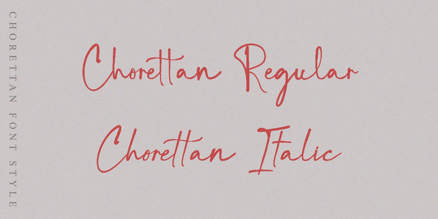 Beispiel einer Chorettan Italic-Schriftart